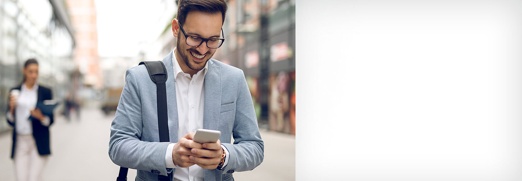 man checking his bank statement on a mobile device