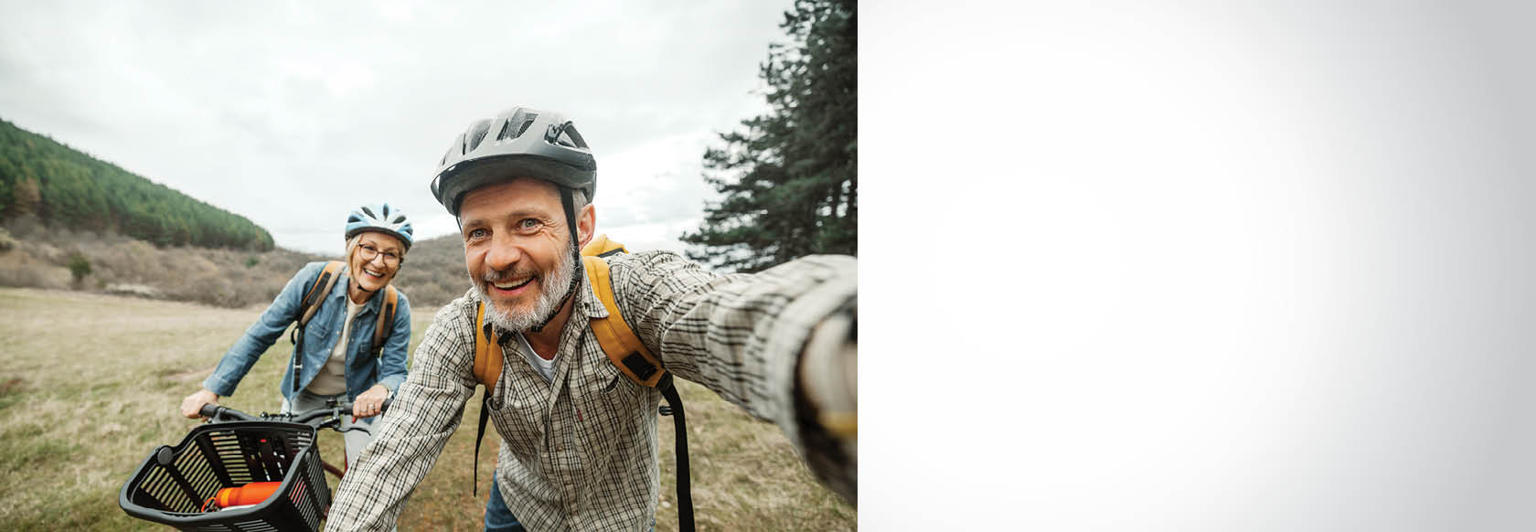 Couple biking